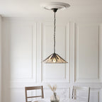 Interiors 1900 Astoria 3 Light Tiffany Pendant Light in Satin Black