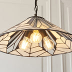 Interiors 1900 Astoria 3 Light Tiffany Pendant Light in Satin Black