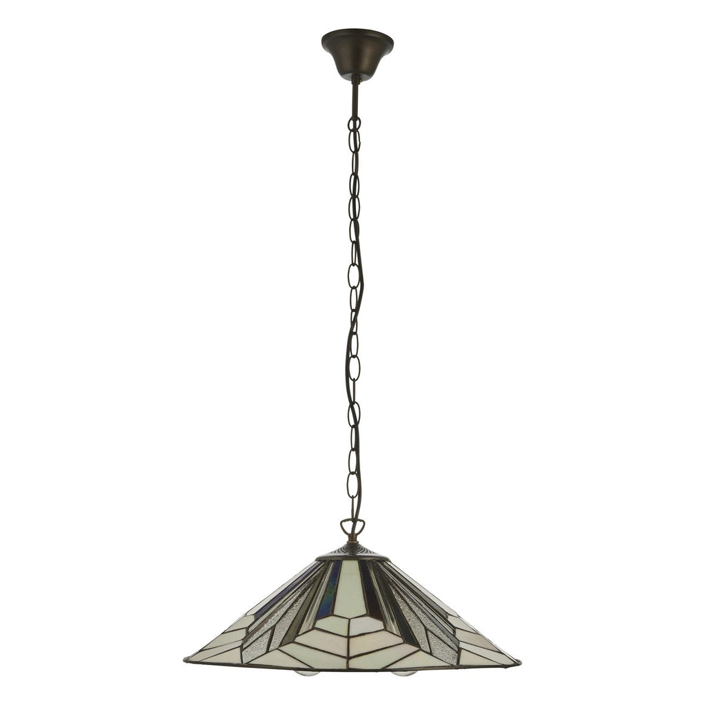 Interiors 1900 Astoria 3 Light Tiffany Pendant Light in Satin Black