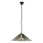 Interiors 1900 Astoria 3 Light Tiffany Pendant Light in Satin Black