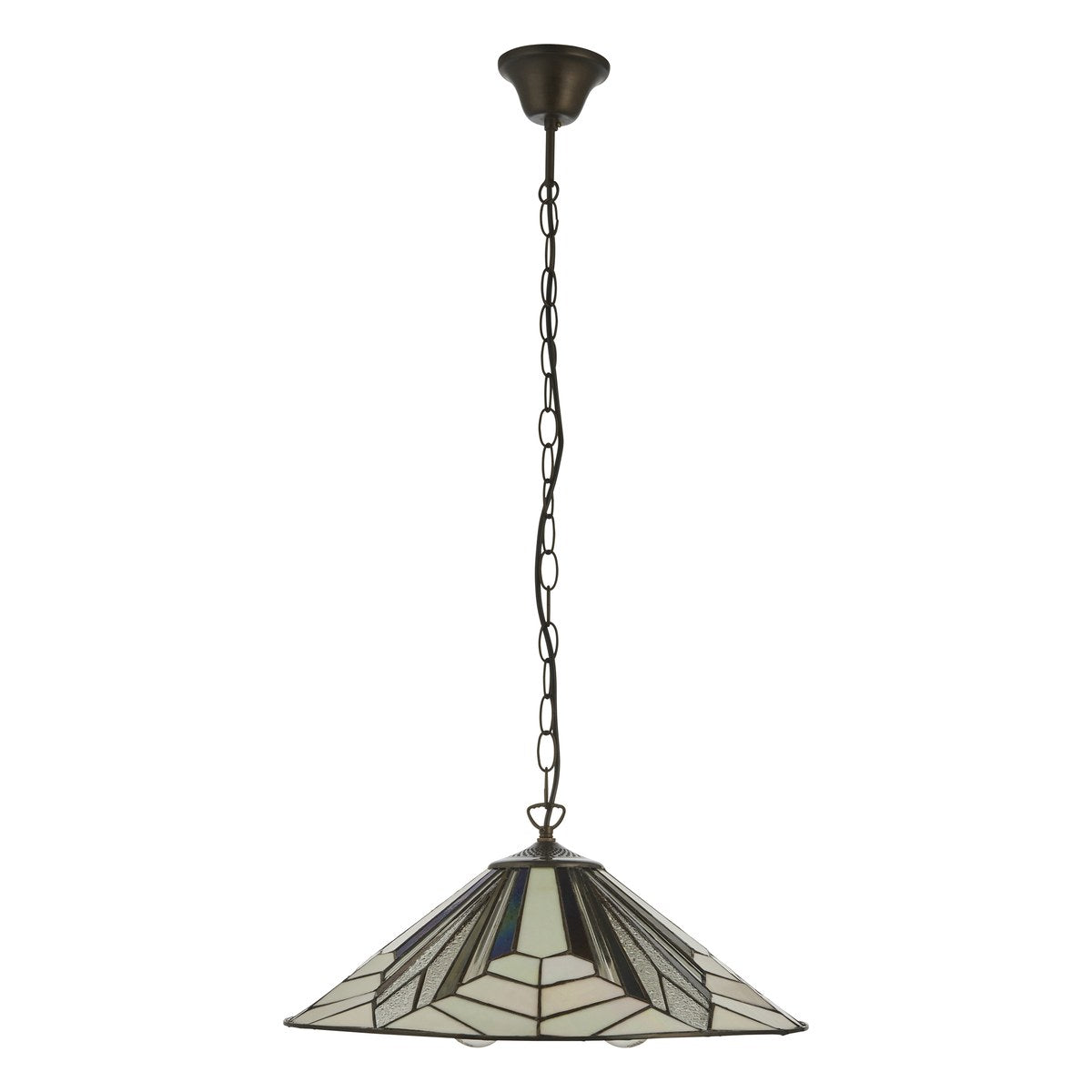 Interiors 1900 Astoria 3 Light Tiffany Pendant Light in Satin Black
