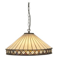 Interiors 1900 Fargo 3 Light Tiffany Pendant Light in Satin Black
