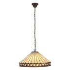 Interiors 1900 Fargo 3 Light Tiffany Pendant Light in Satin Black