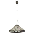 Interiors 1900 Fargo 3 Light Tiffany Pendant Light in Satin Black