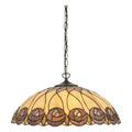 Interiors 1900 Hutchinson Large 3 Light Tiffany Pendant Light in Satin Black