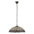 Interiors 1900 Hutchinson Large 3 Light Tiffany Pendant Light in Satin Black