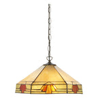 Interiors 1900 Nevada 3 Light Tiffany Pendant Light in Satin Black