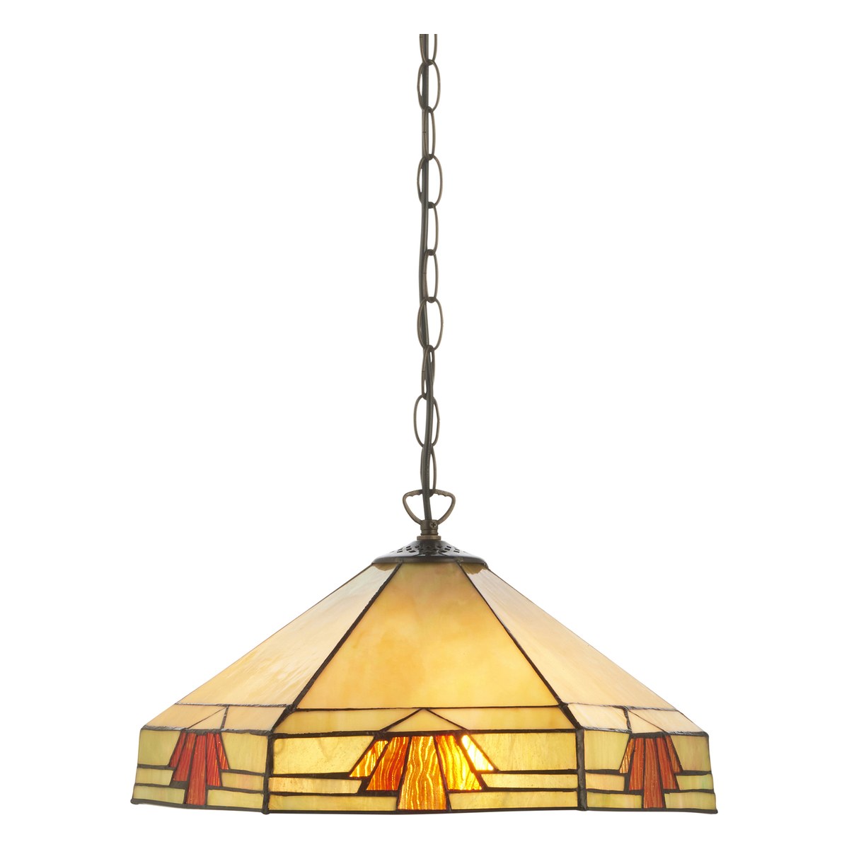 Interiors 1900 Nevada 3 Light Tiffany Pendant Light in Satin Black
