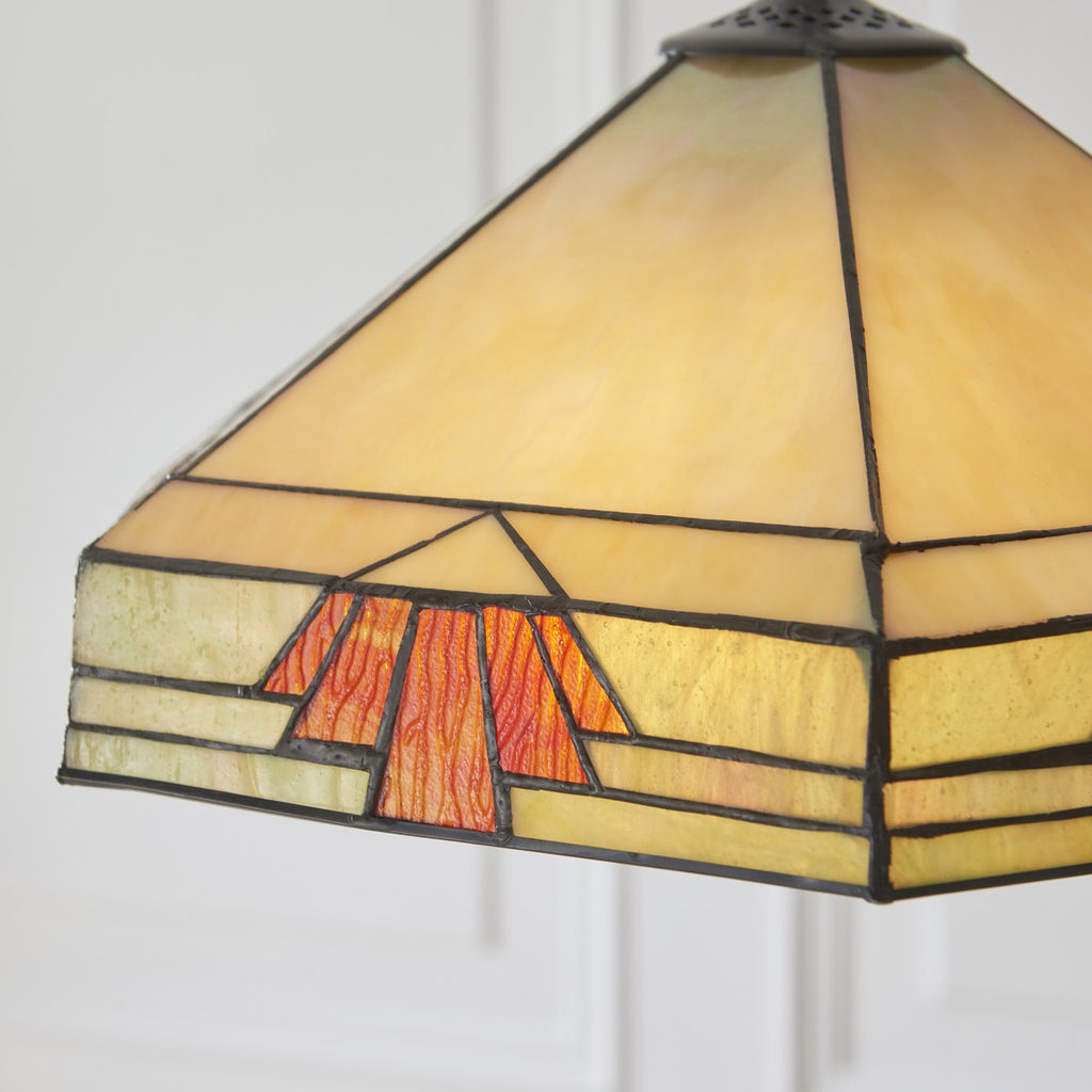 Interiors 1900 Nevada 3 Light Tiffany Pendant Light in Satin Black
