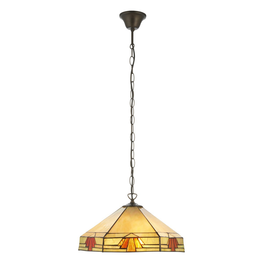 Interiors 1900 Nevada 3 Light Tiffany Pendant Light in Satin Black
