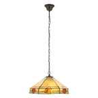 Interiors 1900 Nevada 3 Light Tiffany Pendant Light in Satin Black