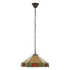 Interiors 1900 Nevada 3 Light Tiffany Pendant Light in Satin Black