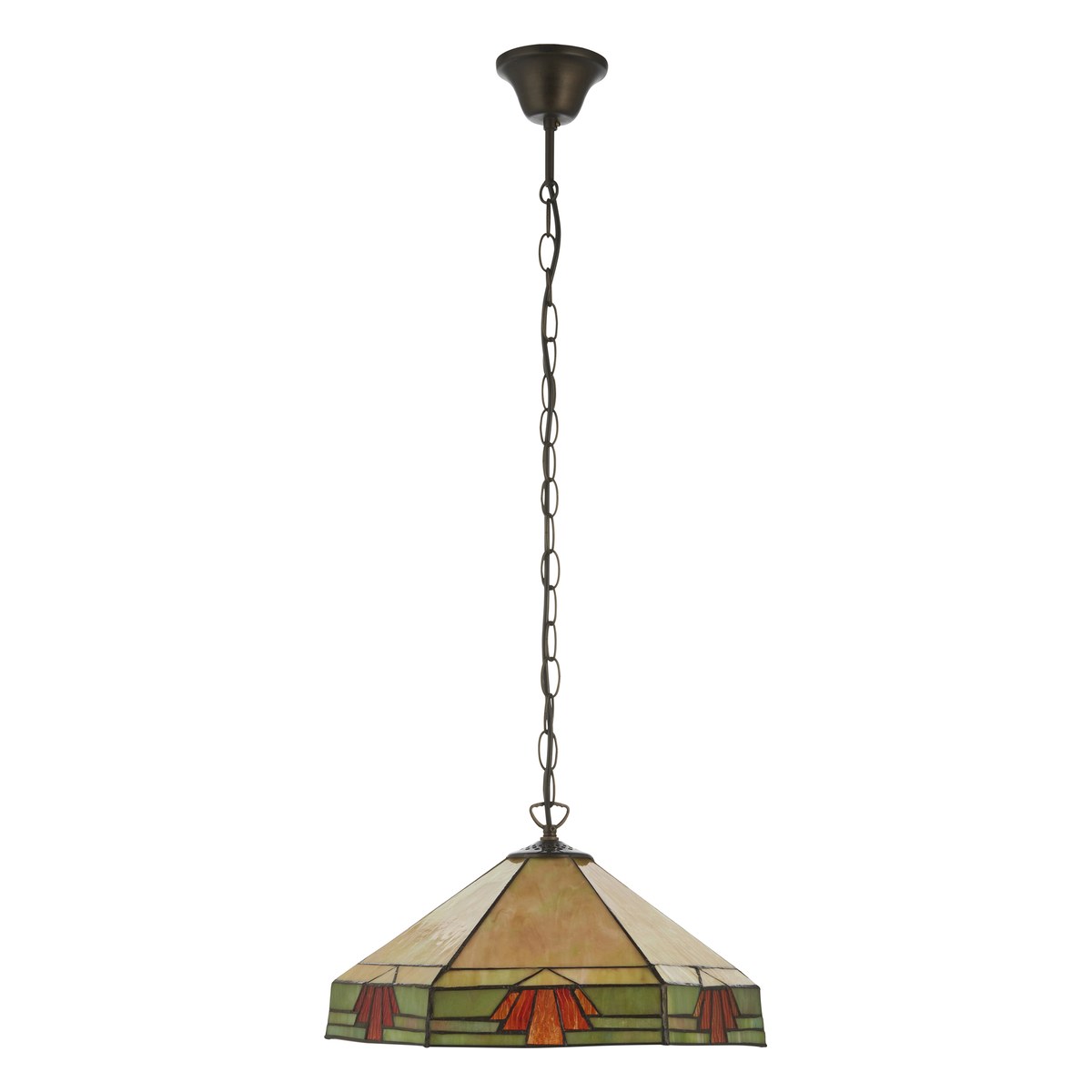 Interiors 1900 Nevada 3 Light Tiffany Pendant Light in Satin Black