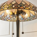 Interiors 1900 Brooklyn Medium 2 Light Tiffany Table Lamp in Satin Black