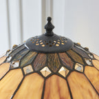 Interiors 1900 Brooklyn Medium 2 Light Tiffany Table Lamp in Satin Black