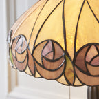 Interiors 1900 Hutchinson Large 2 Light Tiffany Table Lamp in Satin Black