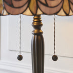 Interiors 1900 Hutchinson Large 2 Light Tiffany Table Lamp in Satin Black