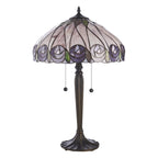 Interiors 1900 Hutchinson Large 2 Light Tiffany Table Lamp in Satin Black