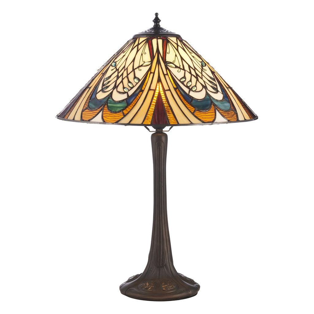 Interiors 1900 Hector Tiffany Table Lamp in Satin Black