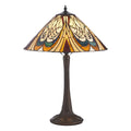 Interiors 1900 Hector Tiffany Table Lamp in Satin Black