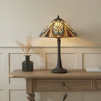 Interiors 1900 Hector Tiffany Table Lamp in Satin Black
