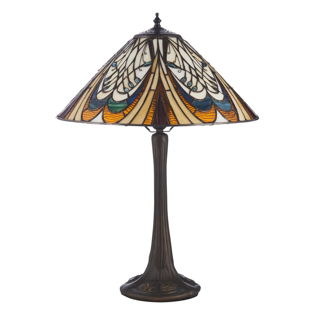 Interiors 1900 Hector Tiffany Table Lamp in Satin Black