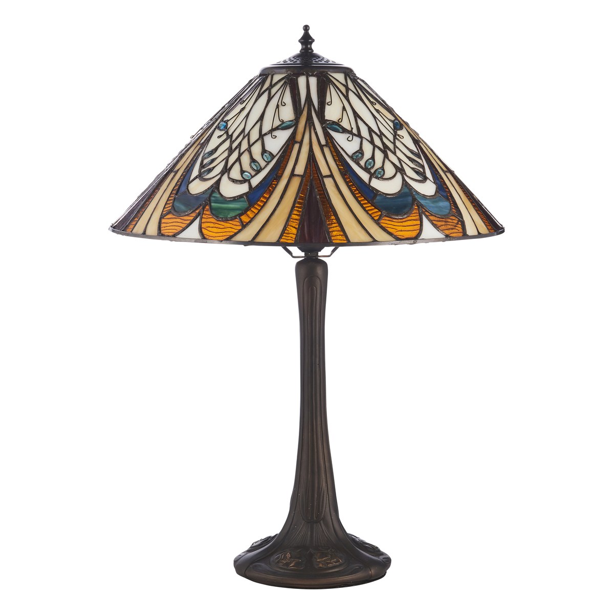 Interiors 1900 Hector Tiffany Table Lamp in Satin Black