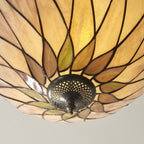 Interiors 1900 Hutchinson Medium 2 Light Tiffany Flush Ceiling Light in Satin Black