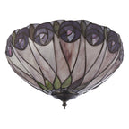 Interiors 1900 Hutchinson Medium 2 Light Tiffany Flush Ceiling Light in Satin Black