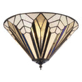 Interiors 1900 Astoria Medium 2 Light Tiffany Flush Ceiling Light in Satin Black