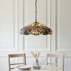 Interiors 1900 Sullivan Large 3 Light Tiffany Pendant Light in Satin Black