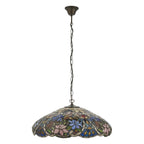 Interiors 1900 Sullivan Large 3 Light Tiffany Pendant Light in Satin Black