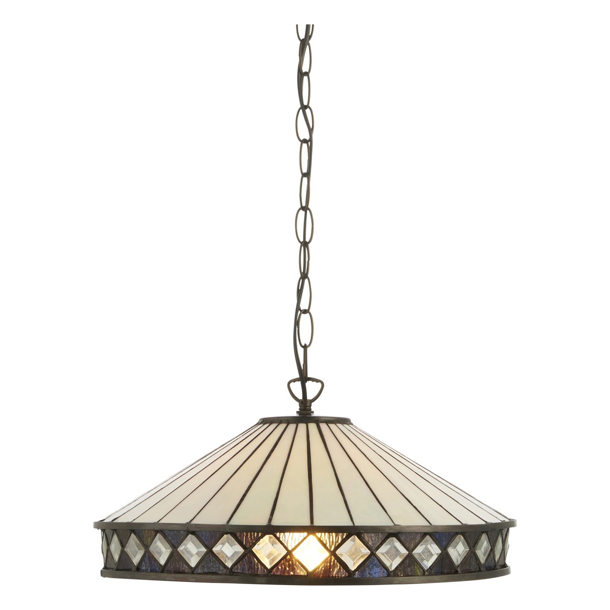 Interiors 1900 Fargo Medium Tiffany Pendant Light in Satin Black