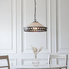 Interiors 1900 Fargo Medium Tiffany Pendant Light in Satin Black
