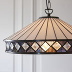 Interiors 1900 Fargo Medium Tiffany Pendant Light in Satin Black