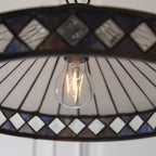 Interiors 1900 Fargo Medium Tiffany Pendant Light in Satin Black