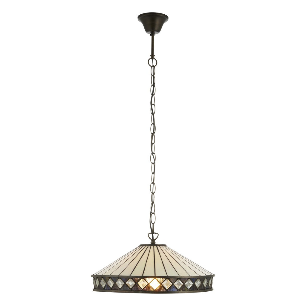 Interiors 1900 Fargo Medium Tiffany Pendant Light in Satin Black