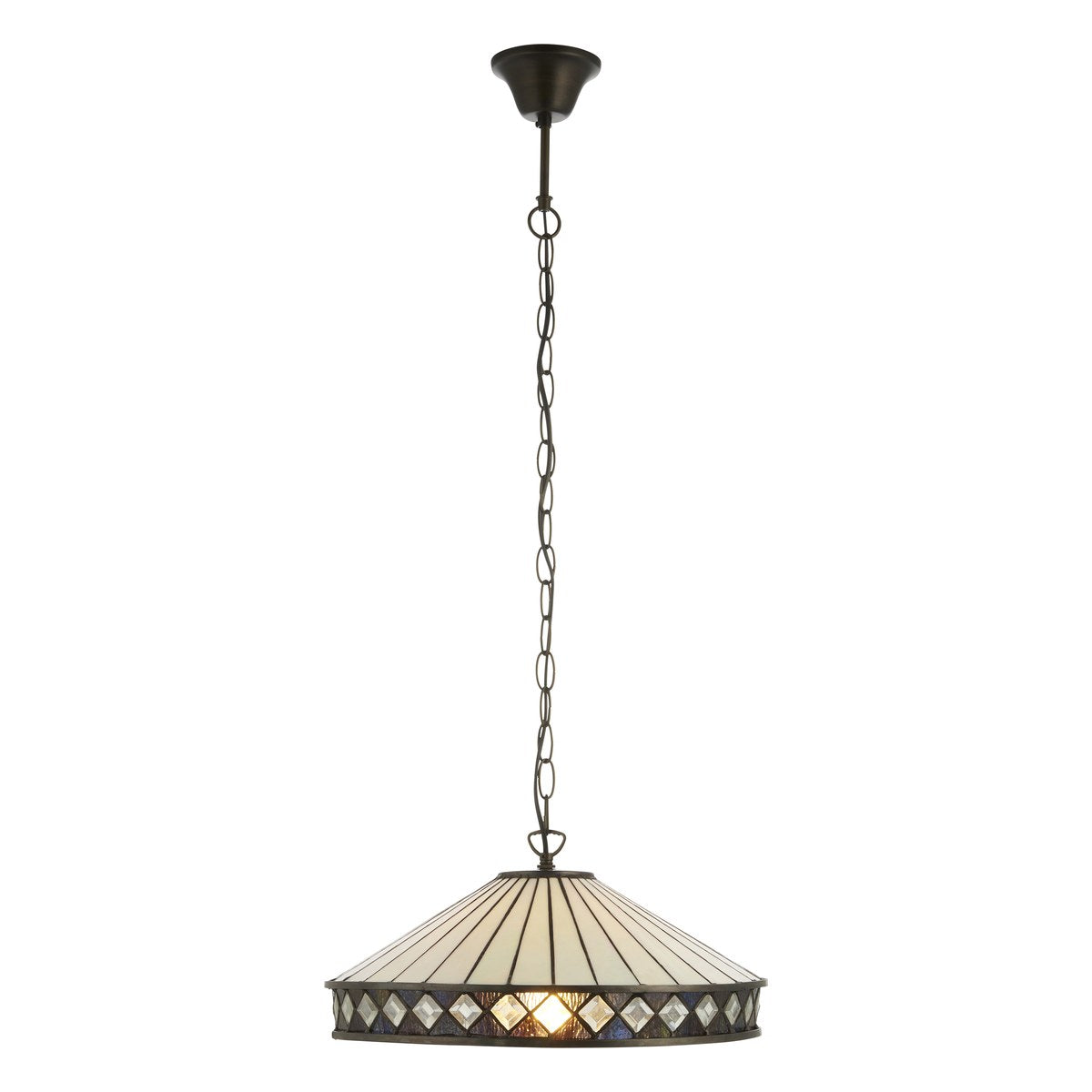 Interiors 1900 Fargo Medium Tiffany Pendant Light in Satin Black