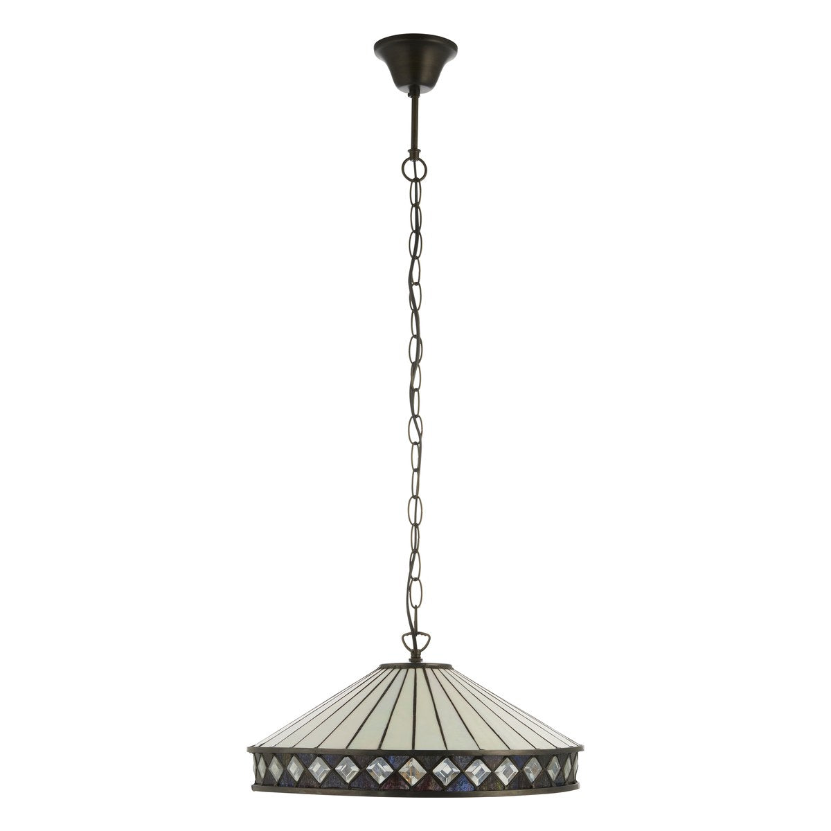 Interiors 1900 Fargo Medium Tiffany Pendant Light in Satin Black