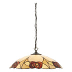 Interiors 1900 Ingram Large Tiffany Pendant Light in Satin Black