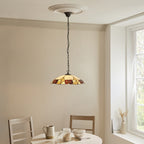 Interiors 1900 Ingram Large Tiffany Pendant Light in Satin Black