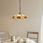 Interiors 1900 Ingram Large Tiffany Pendant Light in Satin Black