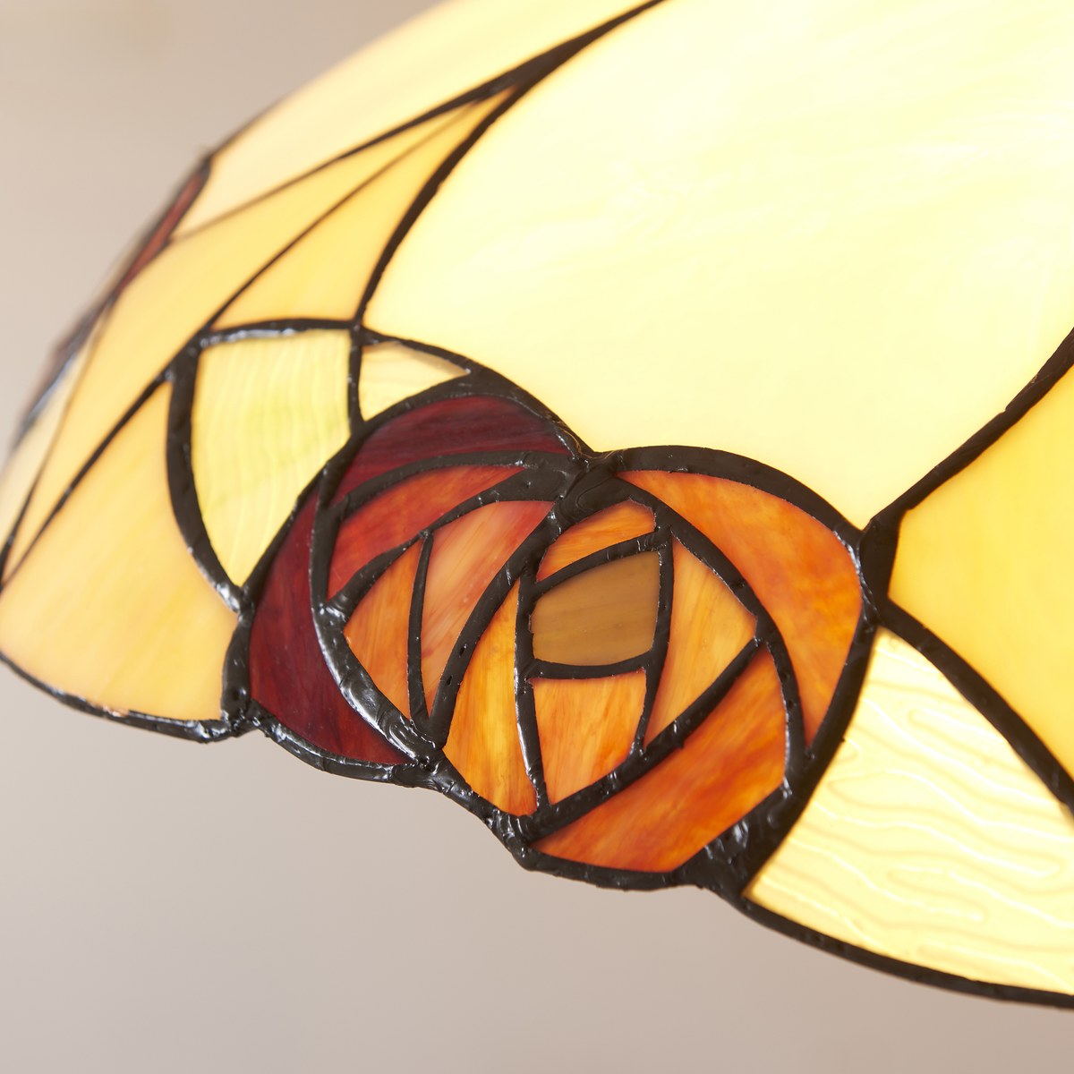 Interiors 1900 Ingram Large Tiffany Pendant Light in Satin Black
