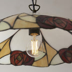 Interiors 1900 Ingram Large Tiffany Pendant Light in Satin Black