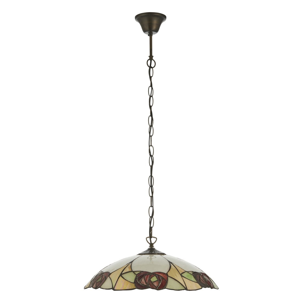 Interiors 1900 Ingram Large Tiffany Pendant Light in Satin Black
