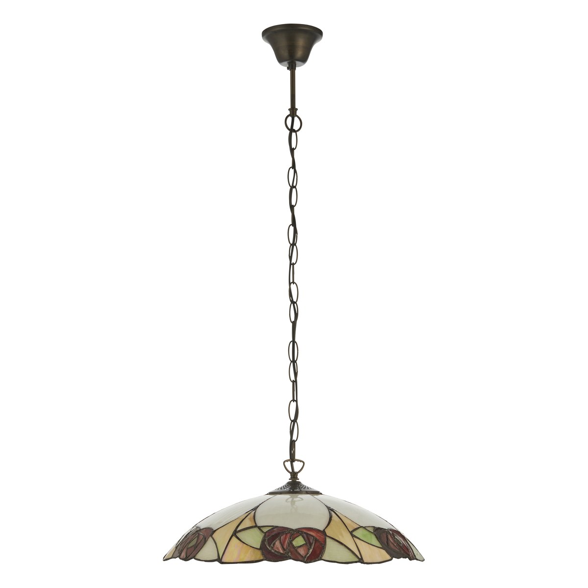 Interiors 1900 Ingram Large Tiffany Pendant Light in Satin Black