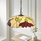 Interiors 1900 Botanica Large Tiffany Pendant Light in Satin Black