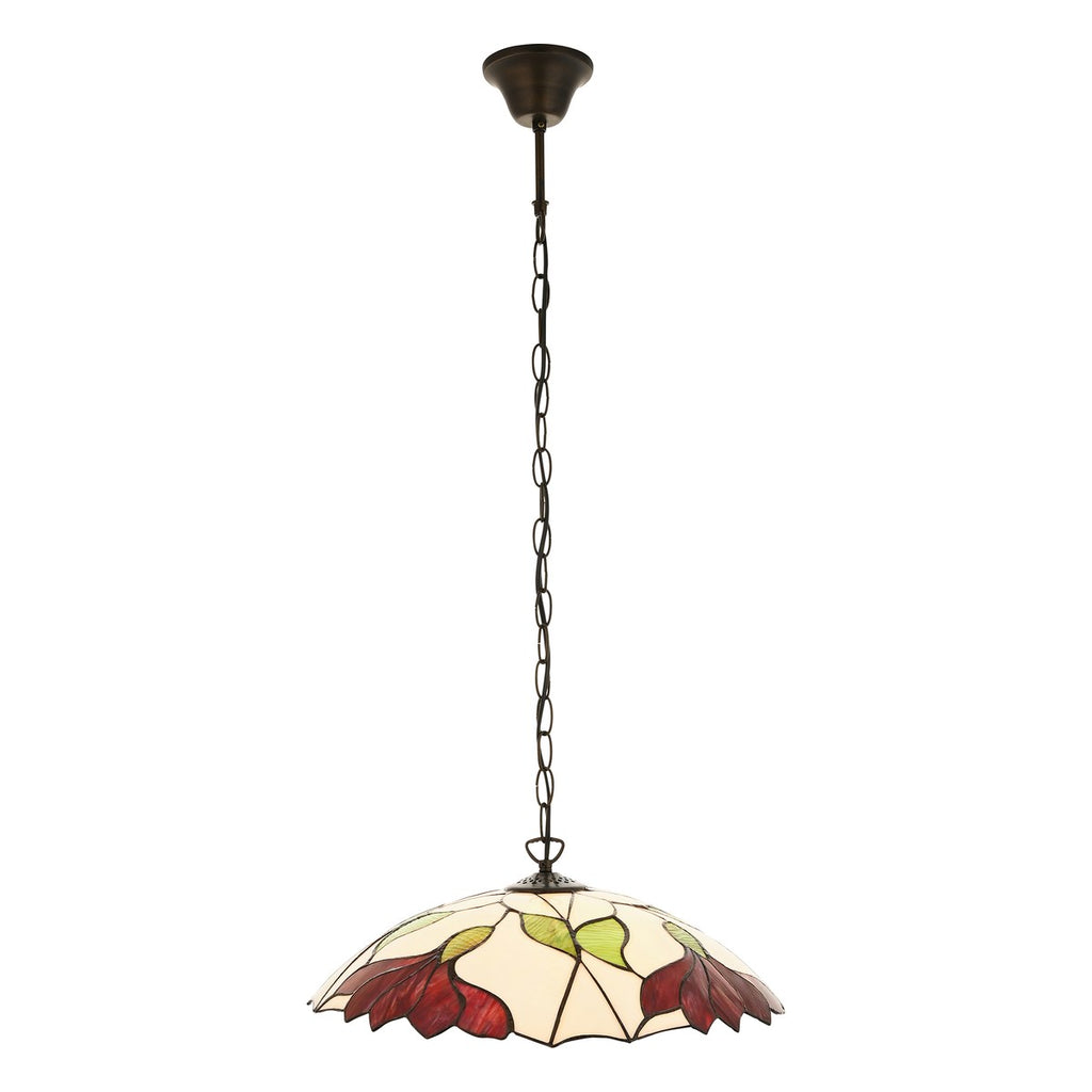 Interiors 1900 Botanica Large Tiffany Pendant Light in Satin Black