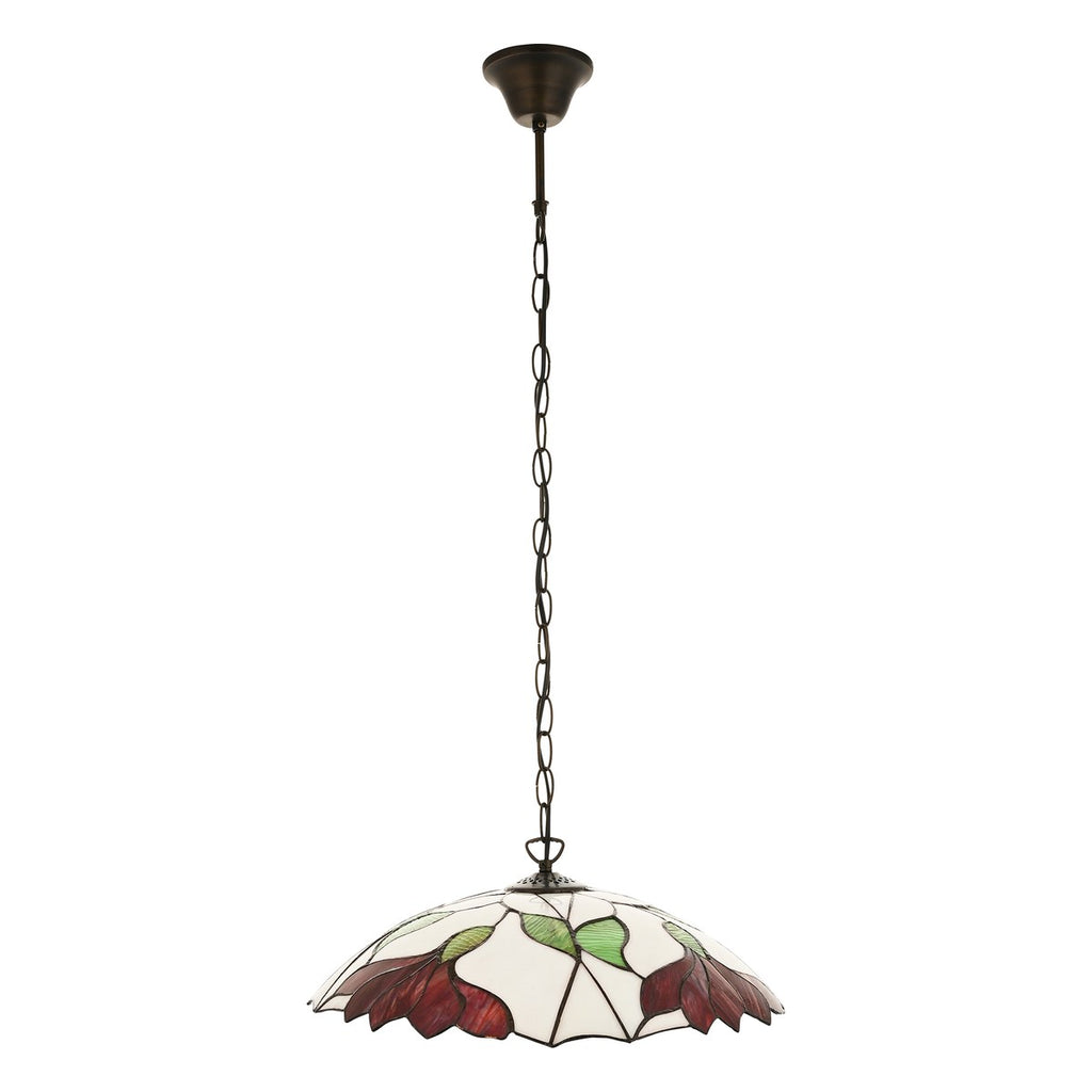 Interiors 1900 Botanica Large Tiffany Pendant Light in Satin Black