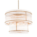 Eichholtz Ruby 16 Light Large Chandelier in Antique Brass with Ribbed Clear Glass